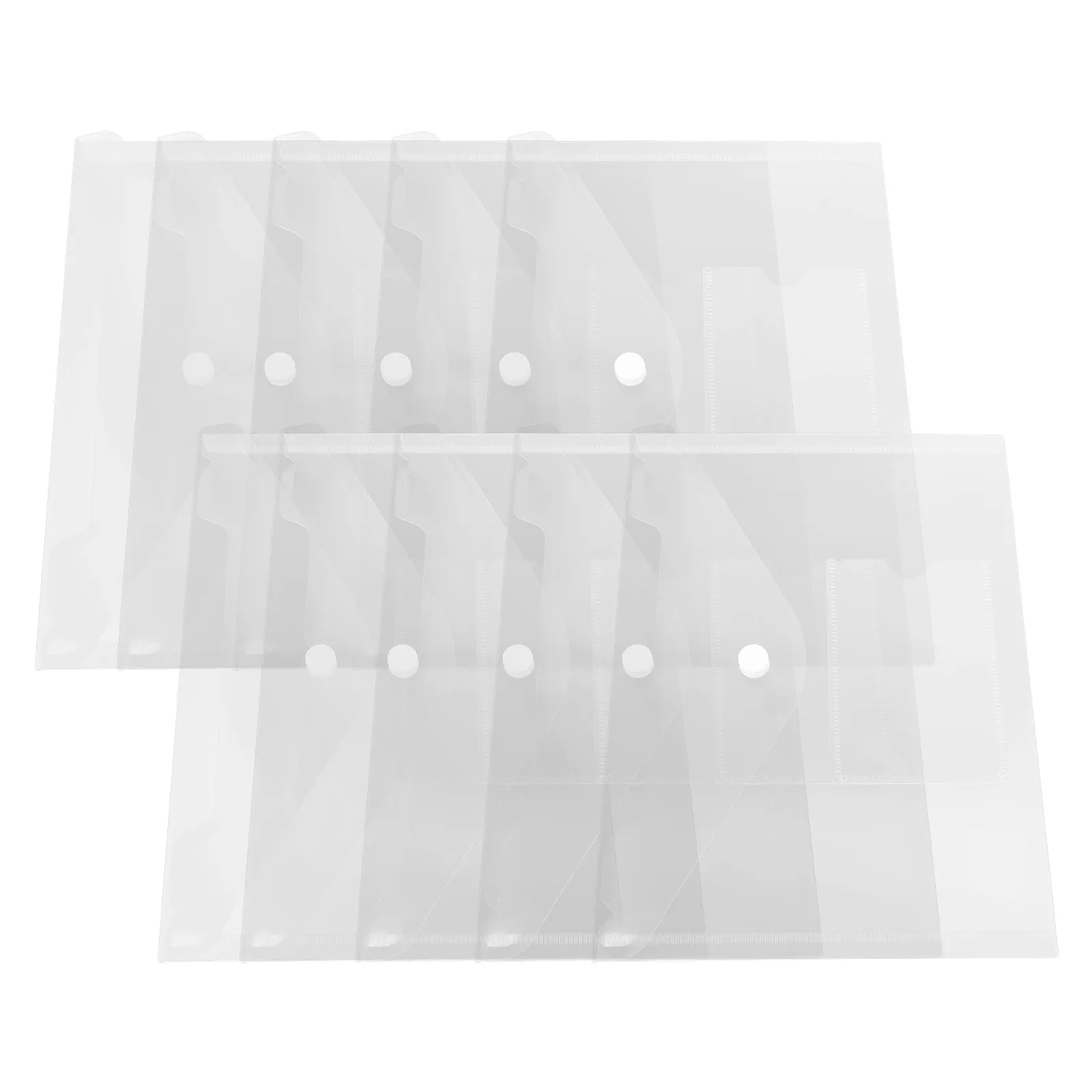 12Pcs Document Organizer Transparent File Bag Snap Button Closure Lightweight Portable Clear File Holder Large Capacity Office