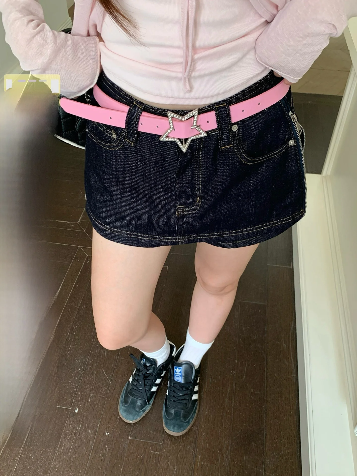 

Блестящая джинсовая юбка в корейском стиле с высокой талией, утягивающая, женская, летняя, синяя, джинсовая, средней длины, короткая юбка