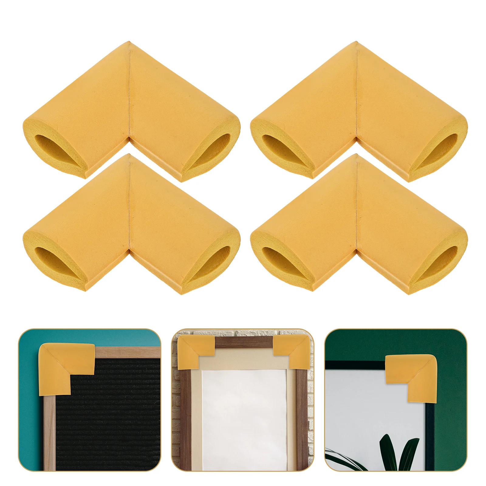 24 Buah Pelindung Sudut Bingkai Foto Pelindung Tepi Busa Kemasan Sudut Warna Kayu Anti-tabrakan Bahan NBR Karya Seni