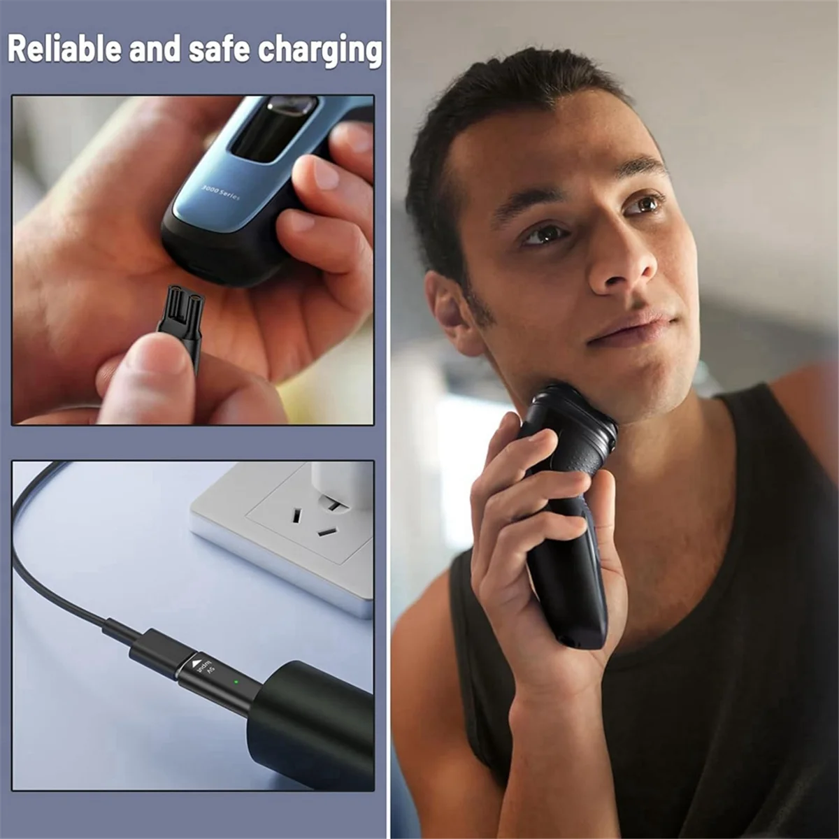 ABXHH 8 فولت HQ850 Type-C ماكينة حلاقة مهايئ شاحن محول شحن لشركة فيليبس شفرة واحدة QP2530 QP2630 الكهربائية أداة تهذيب اللحية B