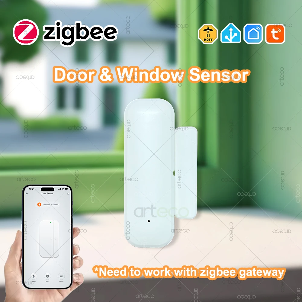 

Zigbee Door Sensor Window Sensor Wireless Magnetic Door Open Closed Detector Smart Home Security Burglar Alarm Sensor Need Hub