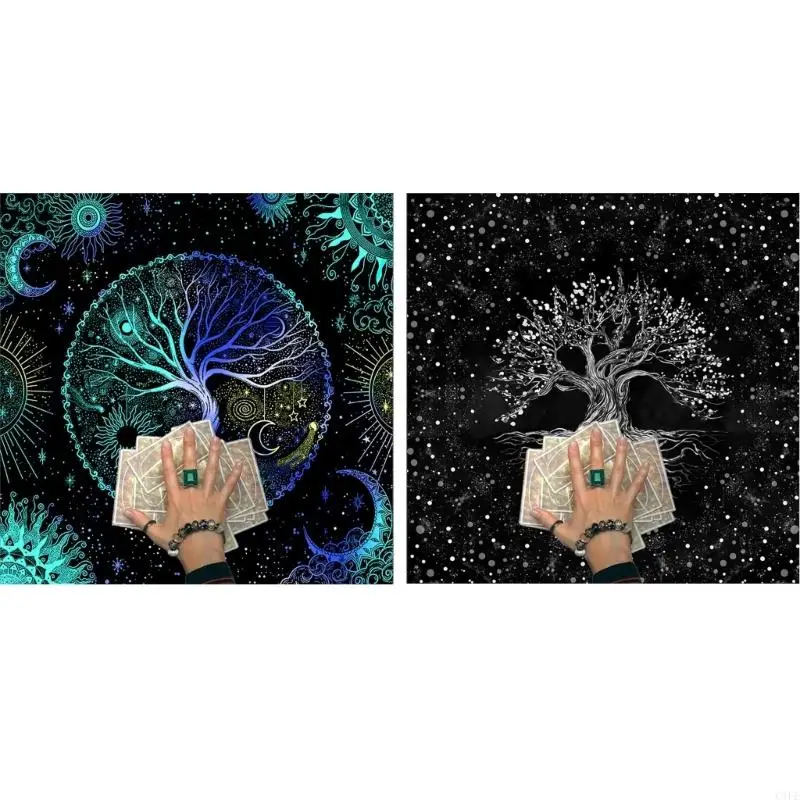 C1FE CAROT CARD CARTECLOTH Квадратная дивинация гобелена деревья жизни скатерть астрология таблица астрология коврик