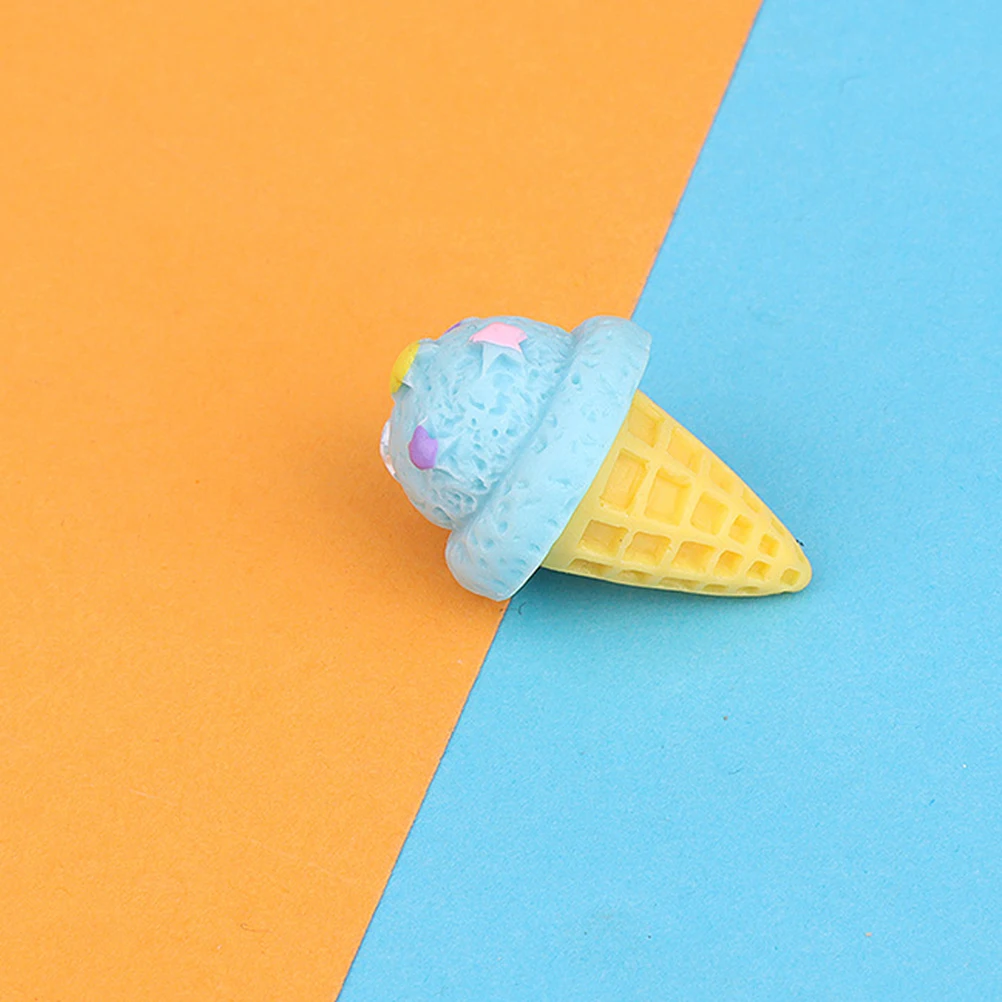 

15pcs Simulated Ice Cream Cone Fake Dessert Artificial Decoration Display Small Food Toy Resin Material Lifelike Photo Prop Home
