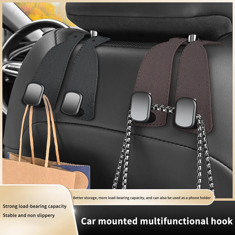 

Универсальный крючок для подголовника автомобиля, подвесной инструмент из сплава большой емкости 10 кг, замшевая двойная вешалка премиум-класса на заднее сиденье