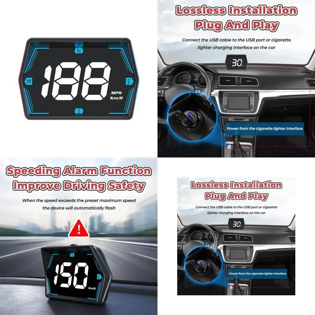 Efficient Car Windshield Display Shows Speed And Direction D7YA