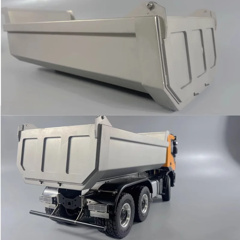 Fury Bear 1/14 Domestic Mud Head Self Unloading 6*6 Stainless Steel Sandblasting Eucar U Bucket For Tamiya Lesu For Scania Man