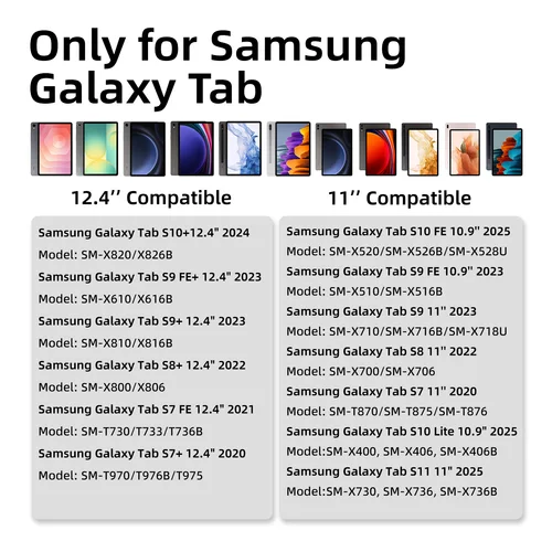 Imagen 2 del producto Teclado mágico para Samsung Galaxy Tab S11 S10 Plus S10 Lite S8 S9 S7 FE 11, Trackpad de 12,4 pulgadas, flotante retroiluminado con portalápices