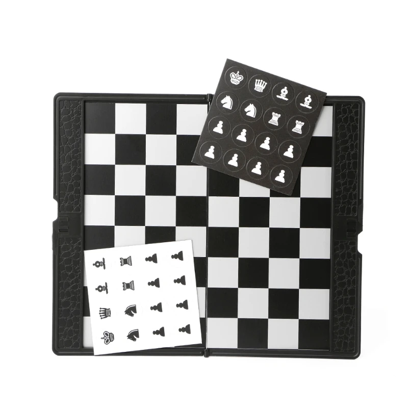 Pocket Folding Magnetic International Chess Set Board Checkers Traveler Plane