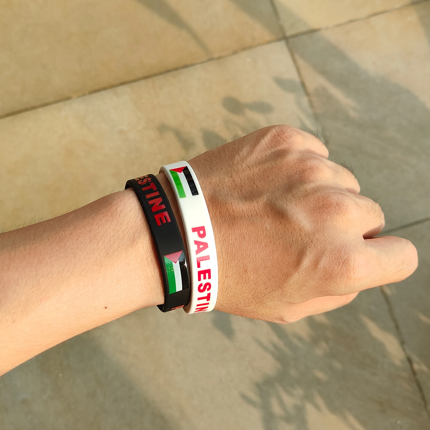 Pilihan 2 buah gelang bendera Palestina gelang silikon gelang karet aksesori modis