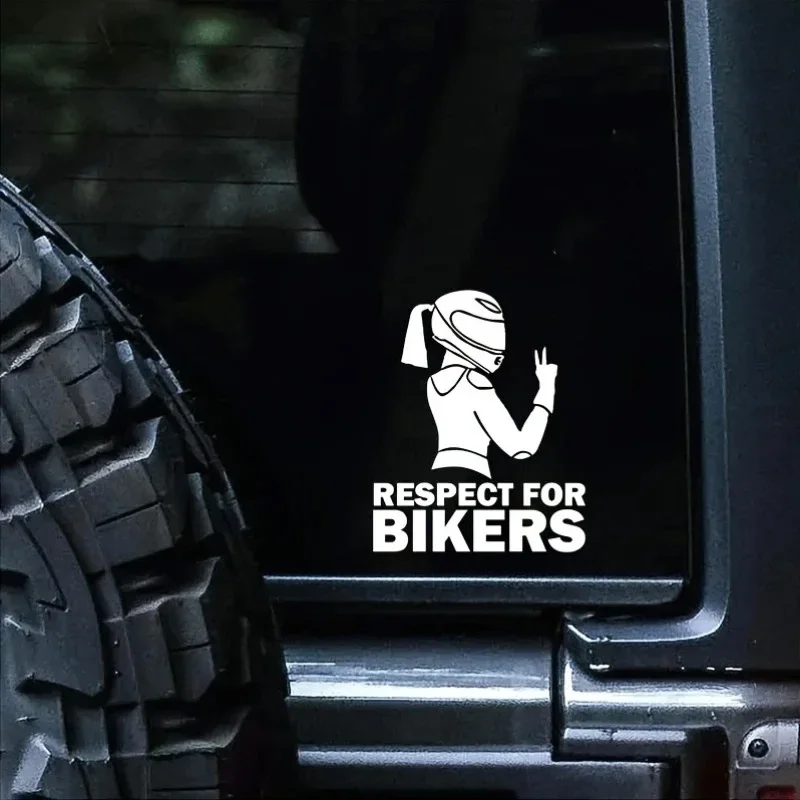 12x15cm Respect for Lady Bikers Vinyl Car Decal Riding Enthusiast Sticker for Motorcycles Helmets Trucks Auto Styling Decor