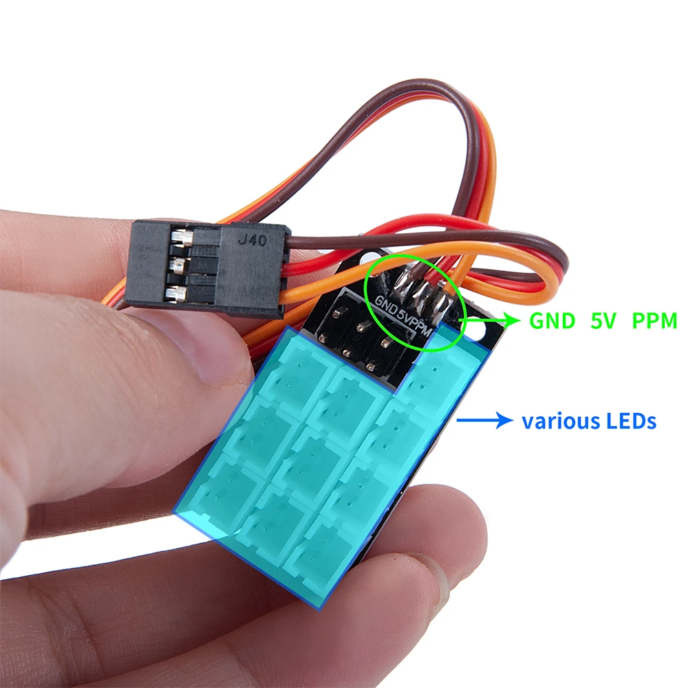 TRINOOD Light System Expansion Board PH2.0 Expansion Module GND 5V PPM for Tamiya 1/14 RC Truck Trailer Upgrade Parts