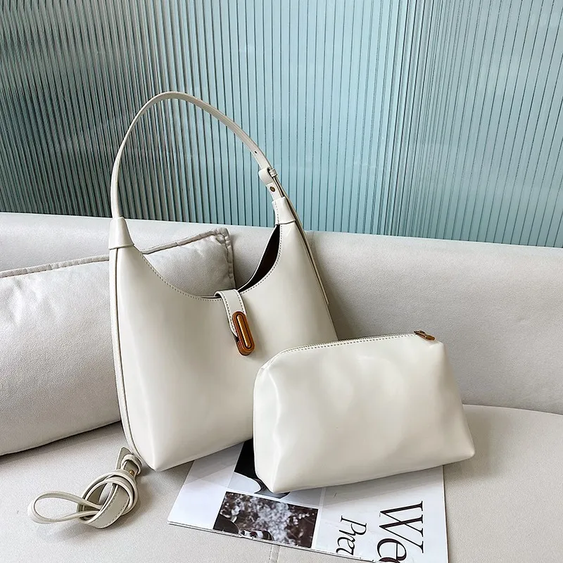 

2024 New Stylish Luxury Designer Casual Women's Leather Tote Bag For Female Shopping Shoulder Messenger Lady Simple Handbag