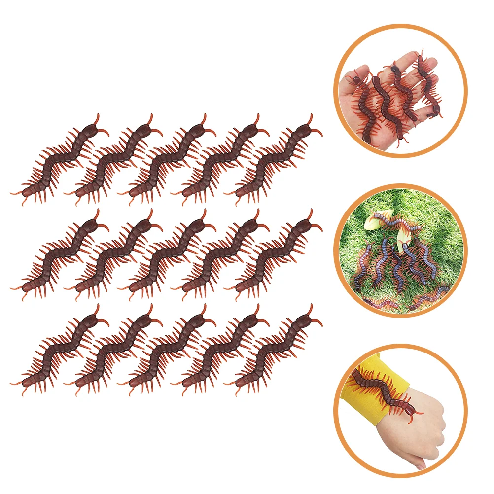 15 Pcs Animal Halloween Simulation Centipede Toy Toys Tricky Props Figurines Plastic