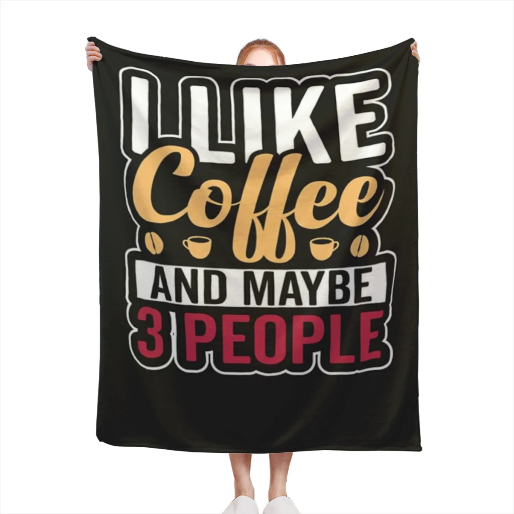 Забавное пушистое детское одеяло «Я люблю кофе и может быть, три человека», покрывало для дивана, кемпинга, удобное фланелевое одеяло, украшение для спальни
