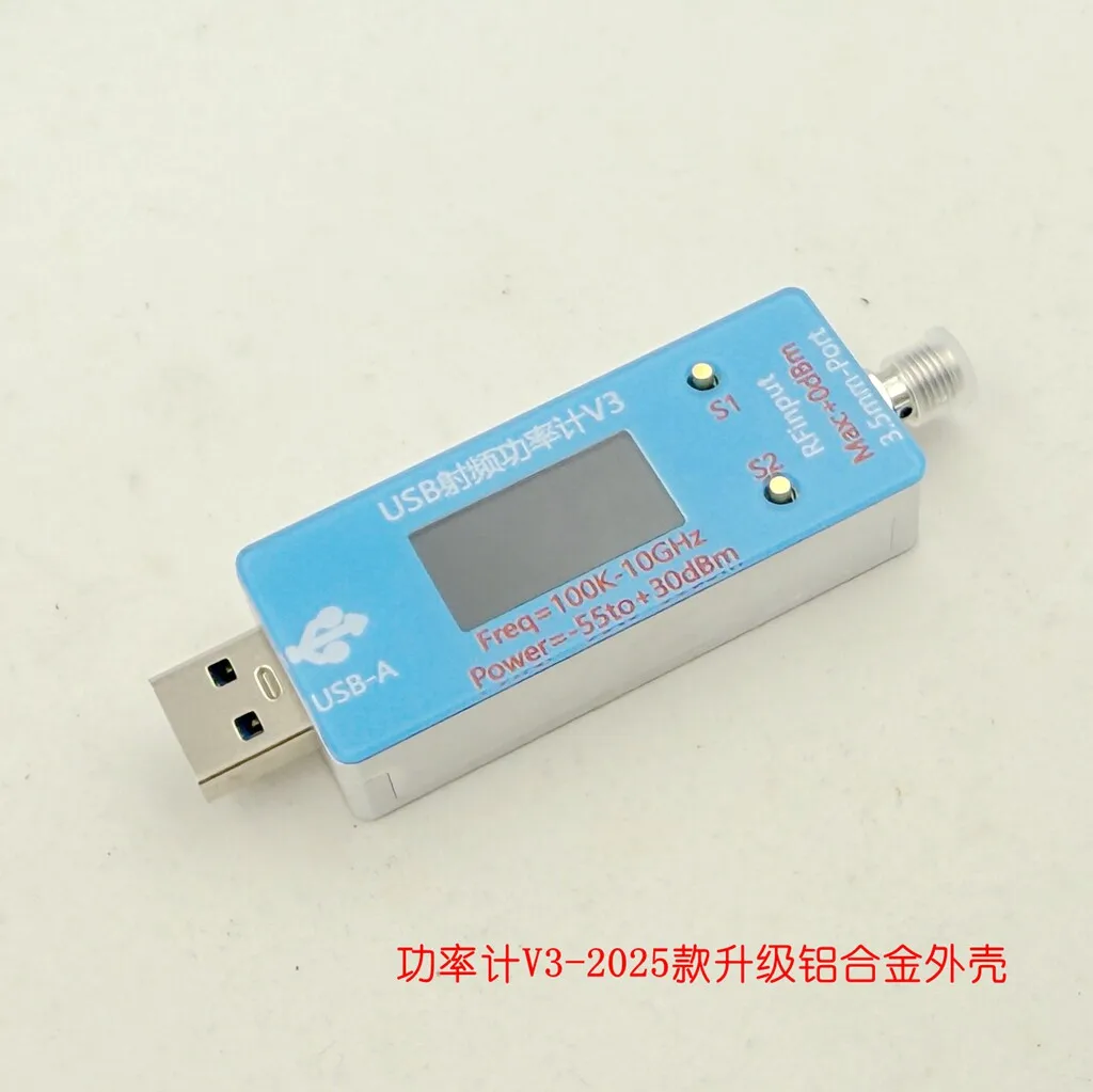 USB RF Power Meter V3 100K to 10GHZ -55~+30dBm 2025 Aluminum Alloy EMI