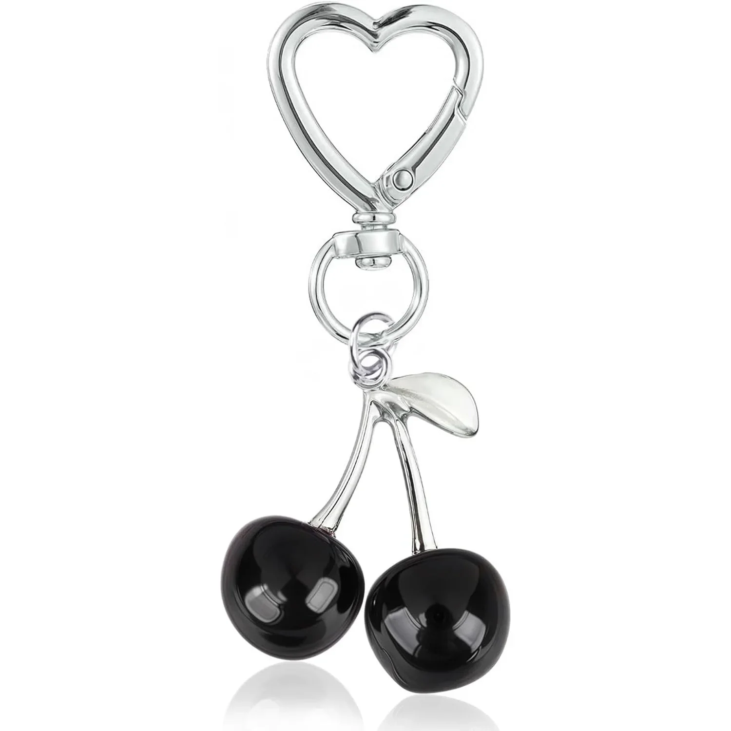 Kawaii Red Cherry Transparent Keychain image