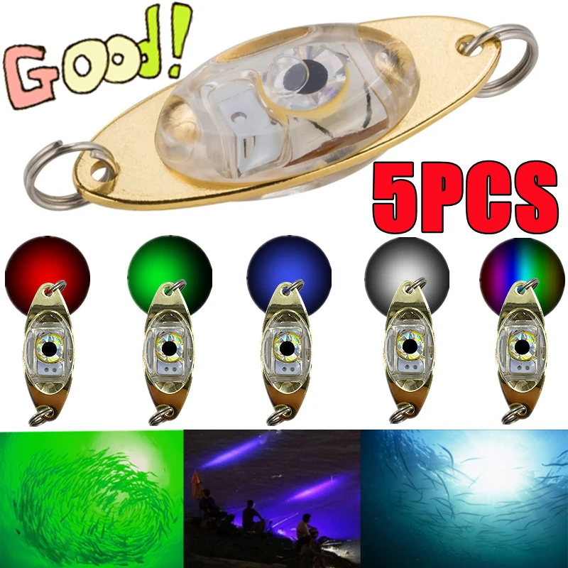 1-5-個の目の形-led-ルアーライト光る釣りルアー魚を引き付けるフラッシュランプバススプーン水中夜釣りライトルアー