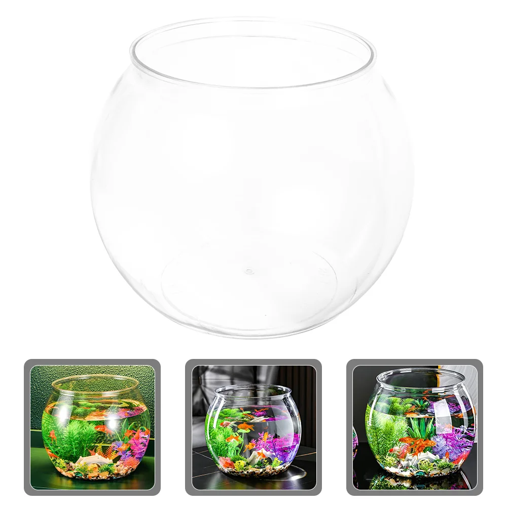 Small Fish Tank Tanks Transparent Goldfish Guest Table Hall Round Unbreakable Office Ornamental Turtle Tabletop Decorate