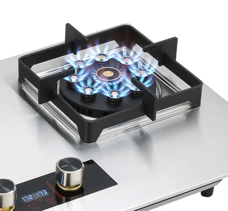 2-Burner Built-in Gas Cooktop - High Quality Stainless Steel Two Head Stove for Professional Kitchens