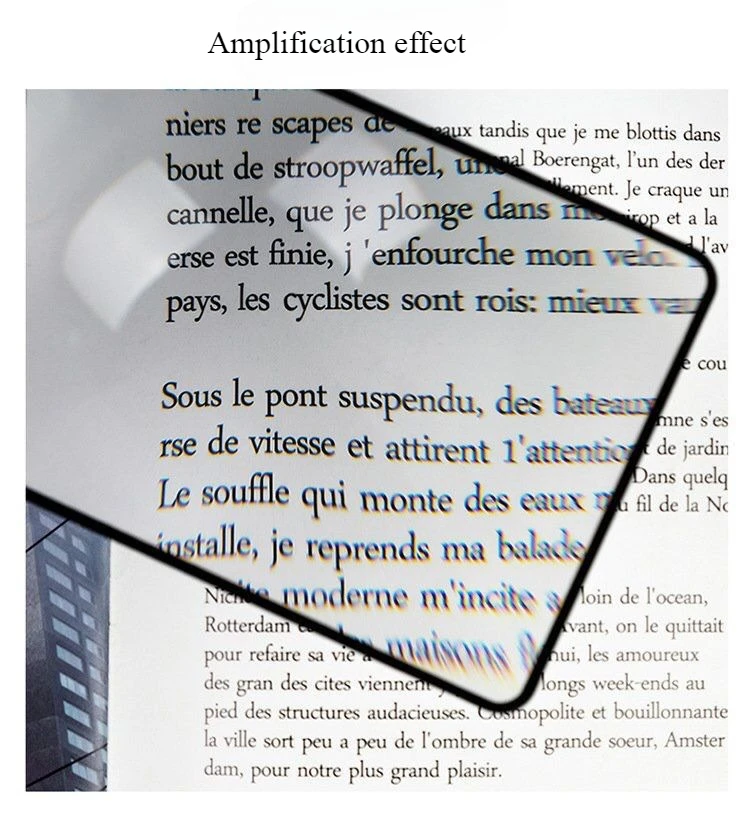 แว่นขยายแบบหนีบหนังสือ PVC ขนาด 120*180 มม. 4 ชิ้น แว่นขยายแบบบางเฉียบสำหรับอ่านหนังสือเต็มหน้า  แว่นขยายแบบใส