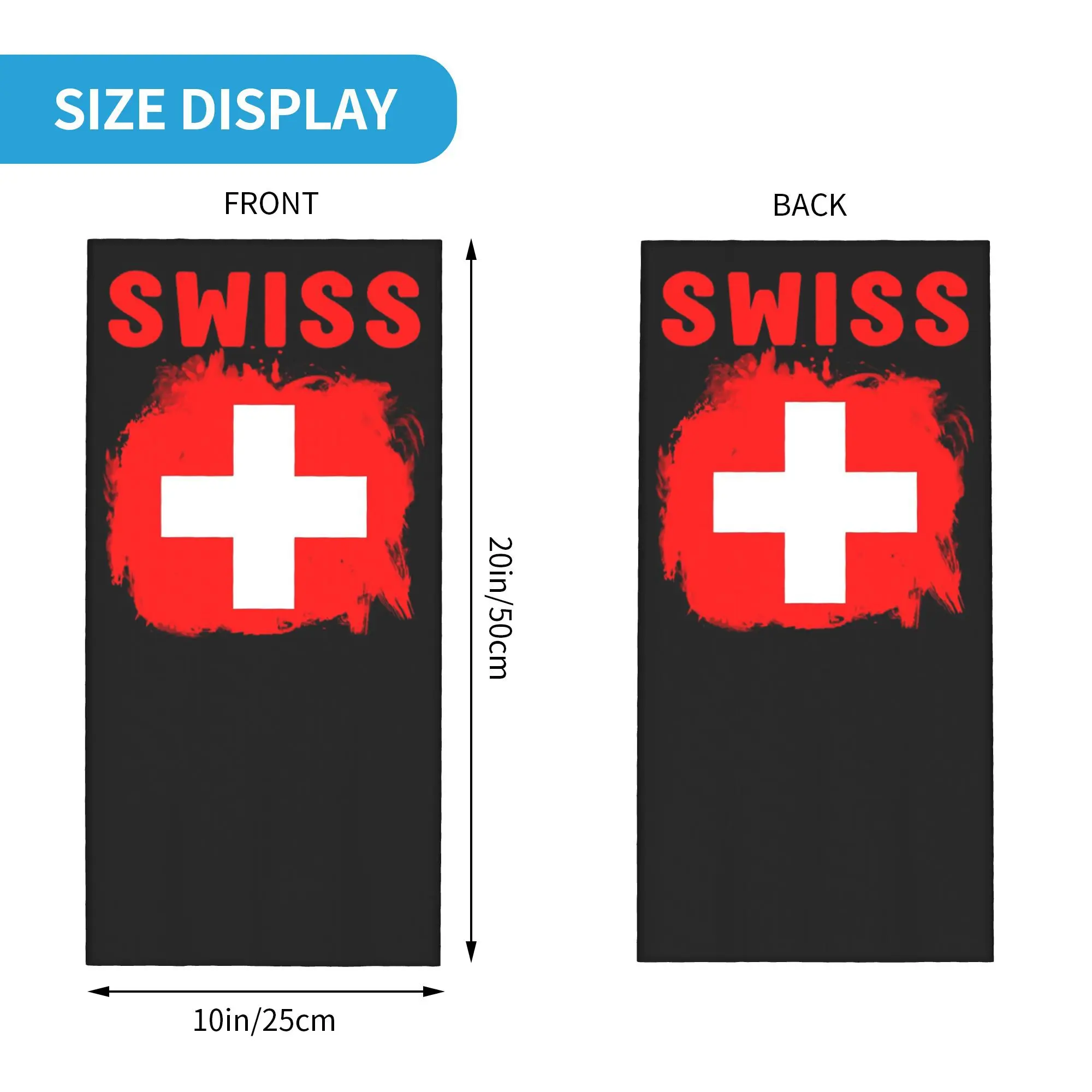 Бандана с флагом Швейцарии, шарф для лица с принтом, многофункциональный головной убор для спорта на открытом воздухе для мужчин, женщин, взрослых, ветрозащитный