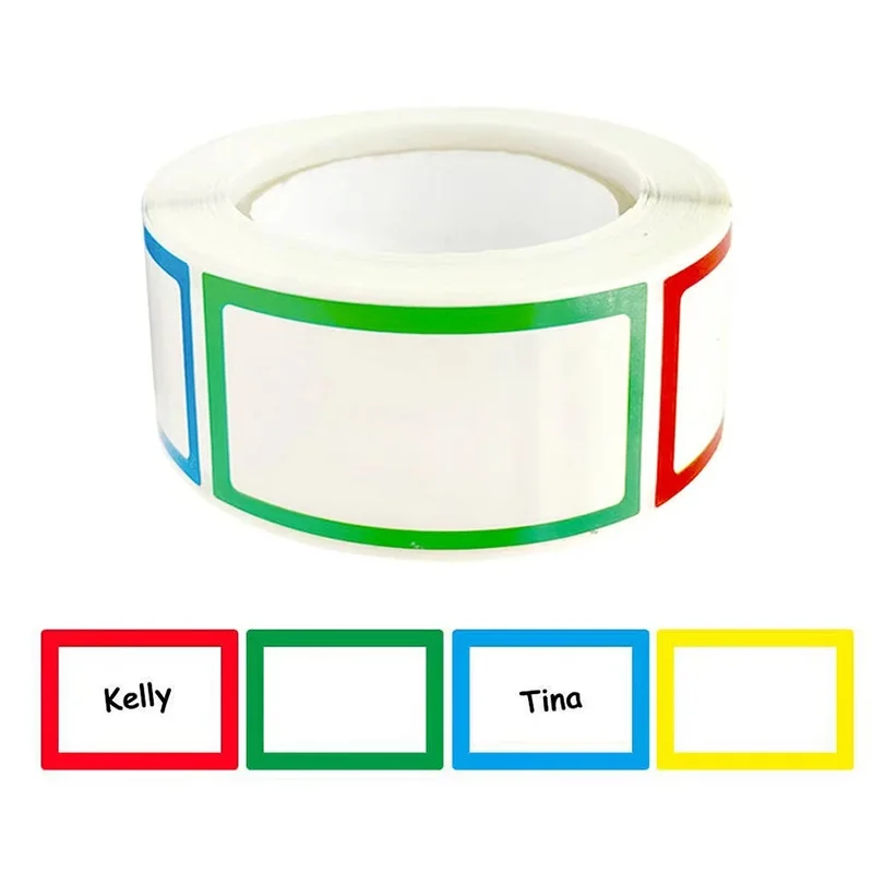 250Pcs Waterproof Blank Self Adhesive Colored Label Stickers Removable Label Stickers Tag File For Office School Home Supplies