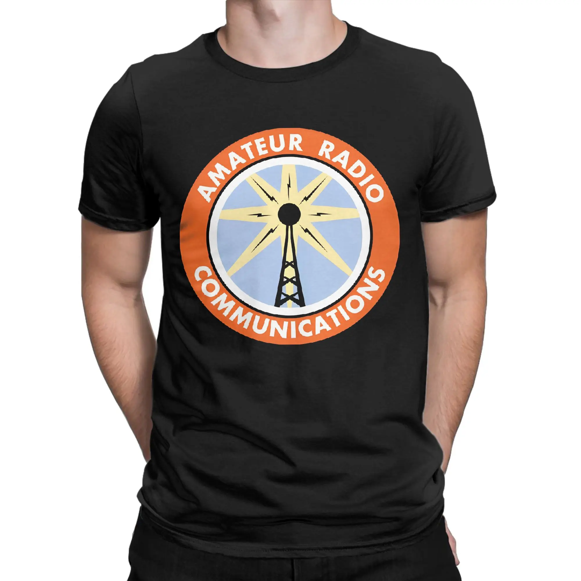 Amateur Ham Radio Communications  T Shirts Men Women's Cotton Cool T-Shirts O Neck  Tees Short Sleeve Clothes Printed