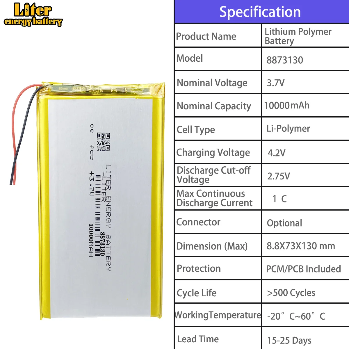 8873130 10000mah 3.7V polymer lithium battery - Multiple specifications available for selection