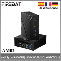 FIREBAT AM02 MINI PC AMD Ryzen 5 6600H DDR5 16GB RAM 512GB SSD WIFI6 BT5.2 Portable Desktop MINI PC Computer Network port HDMI