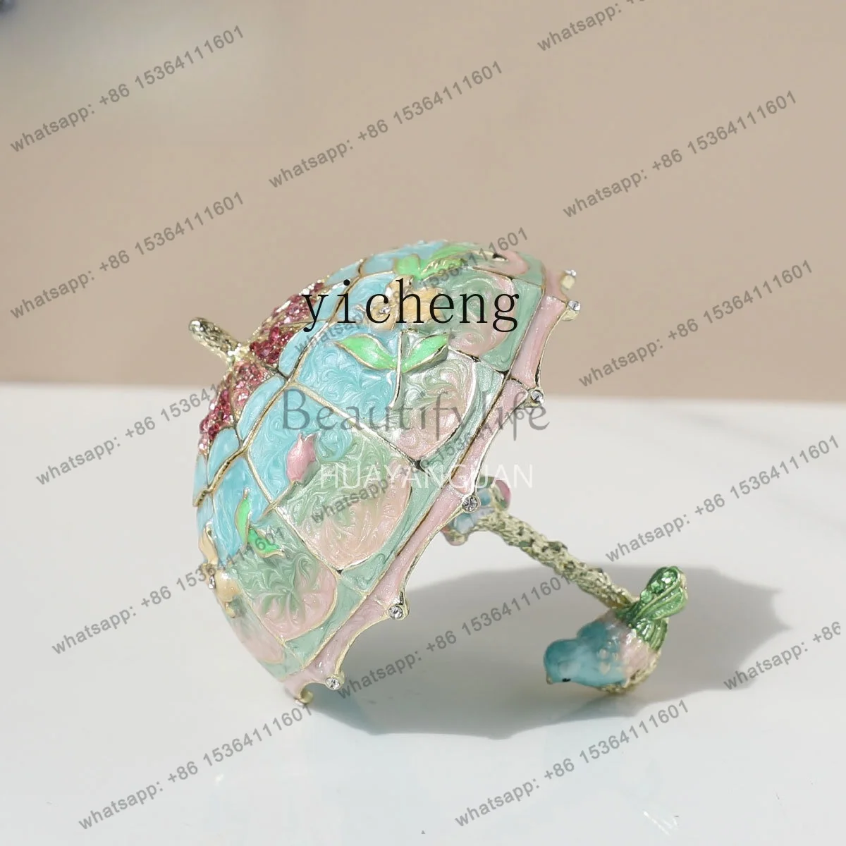 LJY Chinese Style Enamel Ornament Jewelry Small Storage Creative Home Earring Ring Box