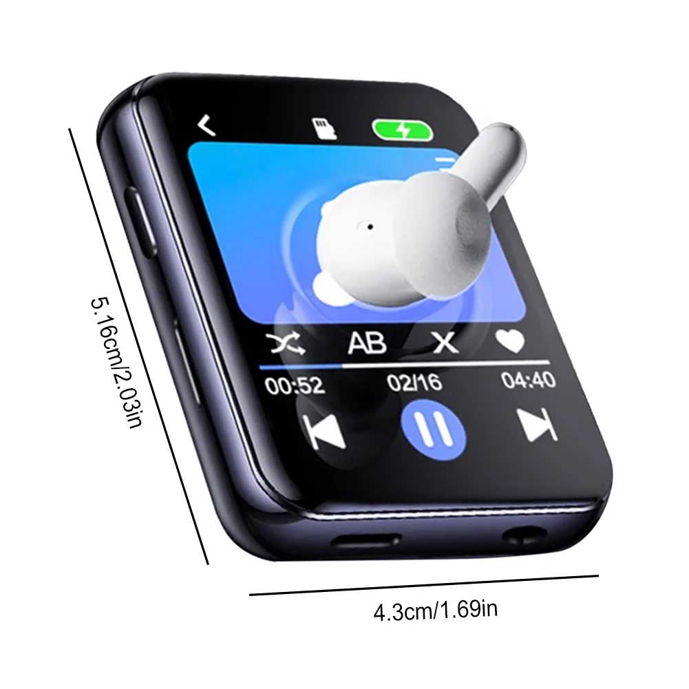 كاميرا مشغل MP3 بلوتوث 5.4 مشغل MP4 وكمان HiFi مشغل موسيقى MP3 1.96 بوصة كامل شاشة تعمل باللمس مسجل كاميرا سبائك الزنك