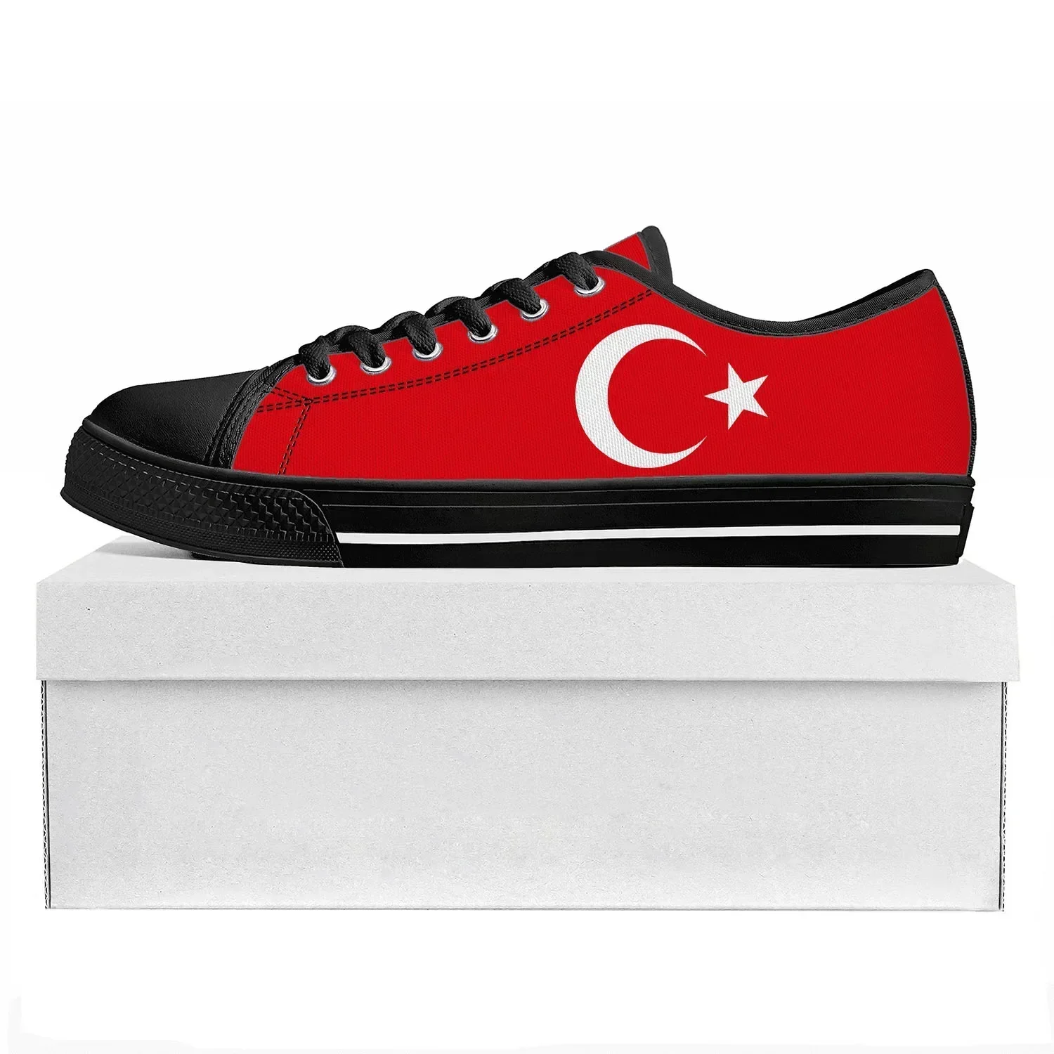 Turkish Flag Low Top Sneakers Mens Womens Canvas Sneaker Turkey Prode Casual Couple Shoes Custom Shoe