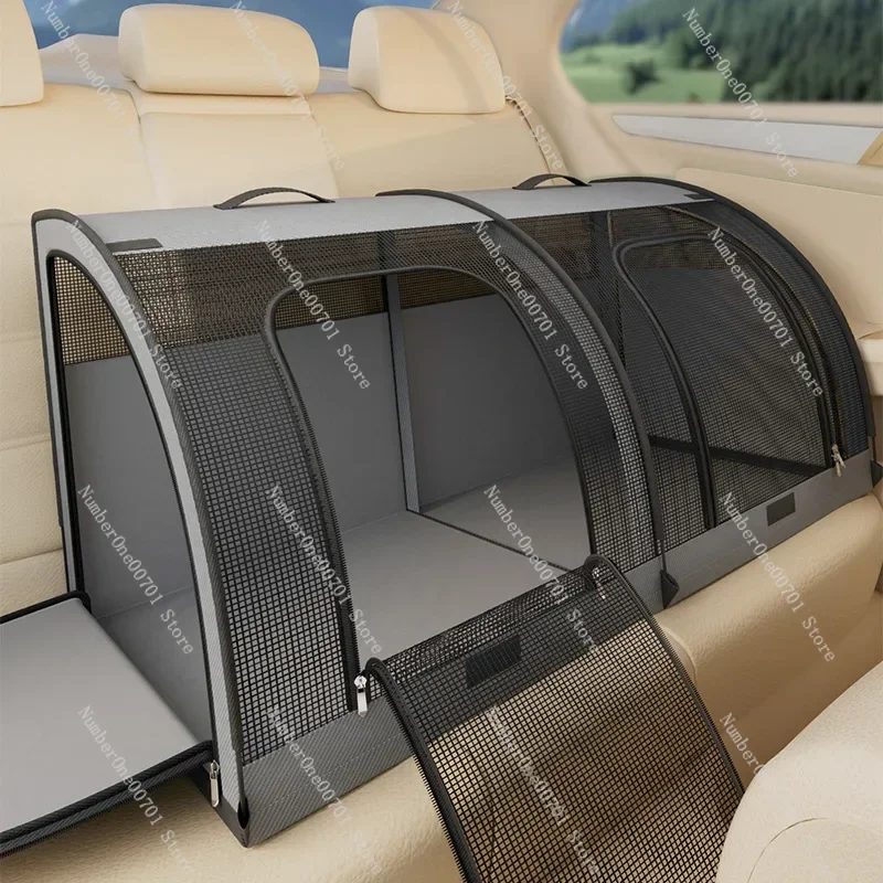 

Pet car kennel cat cage medium dog corgi car rear row out four seasons universal seat long distance