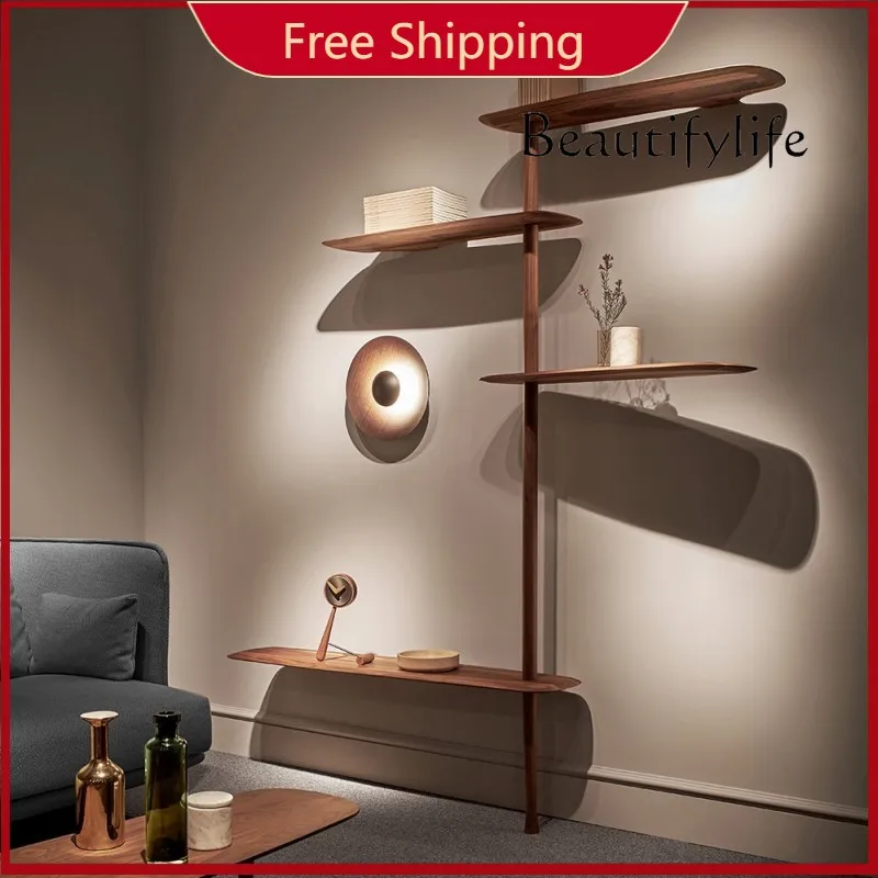 

X Customizable North American Black Walnut Multi-Purpose Shelf Wall Fixed All Solid Wood Bookshelf