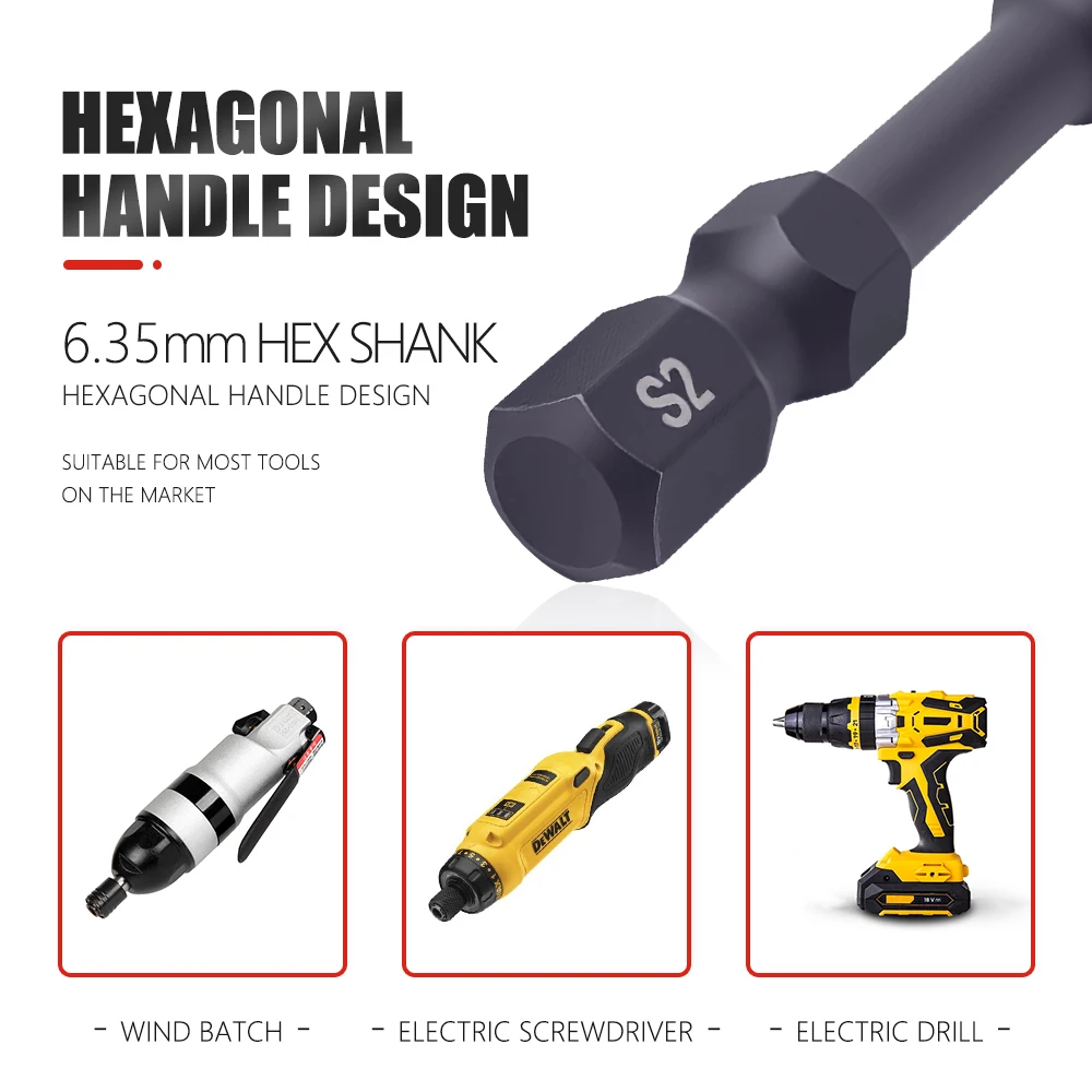 AURWOF 1 قطعة 65/90/110 مللي متر مفك بت ل قوس قزح الربيع الكهربائية نونسليب أدوات يدوية أجزاء أداة السلطة الملحقات P51PH2