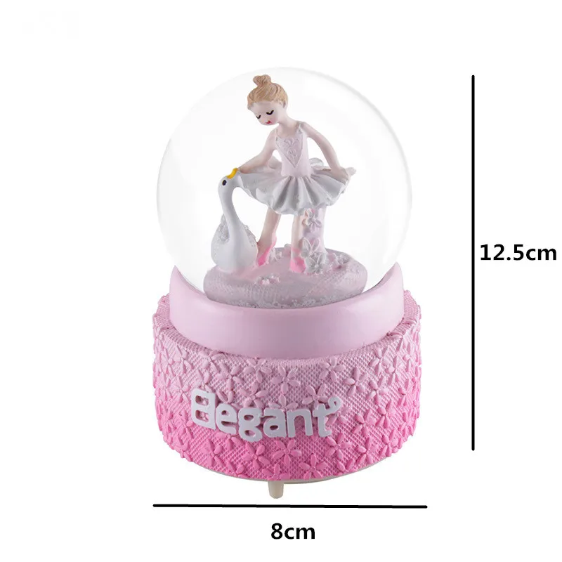 Globe Music Box for Girls, Swan Ballet, Snowball, Home Decor, Bedroom, Living Room Ornaments, Children\'s Day Gift