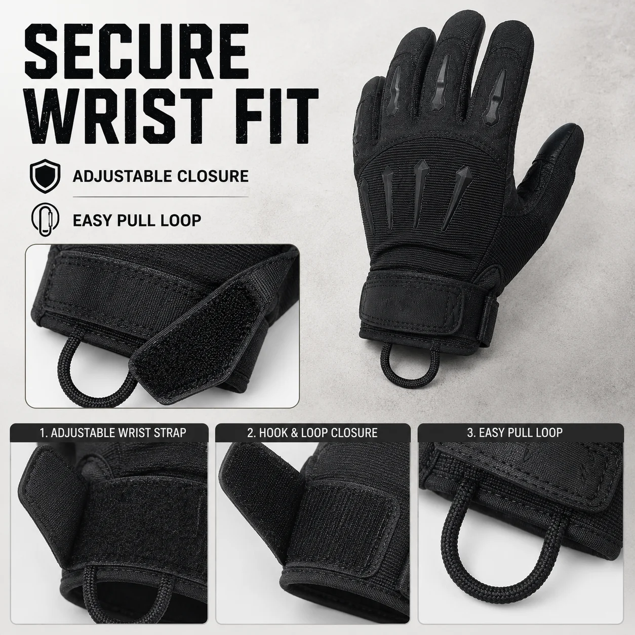 Tactical Gloves Outdoor Training Anti Slip Grip Touchscreen Full Finger Protective Work Gloves for Hiking Cycling Shooting