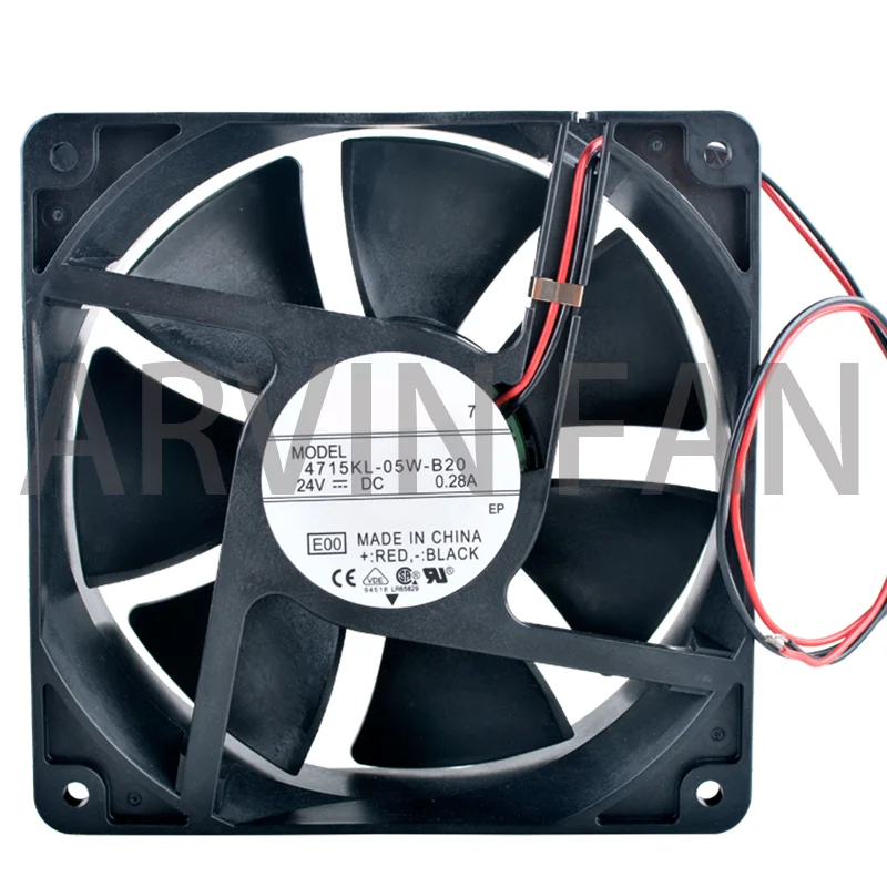 4715KL-05W-B20 12cm 120mm Fan 120x120x38mm DC24V 0.28A Dual Ball Bearing Cooler Cooling Fans For Frequency Converter