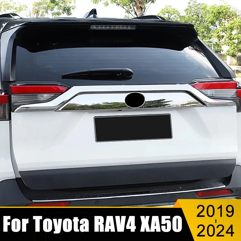 

For Toyota RAV4 XA50 Hybrid 2019 2020 2021 2022 2023 2024 ABS Car Rear Upper Trunk Lid Cover Trim Tailgate Boot Strip Sticker