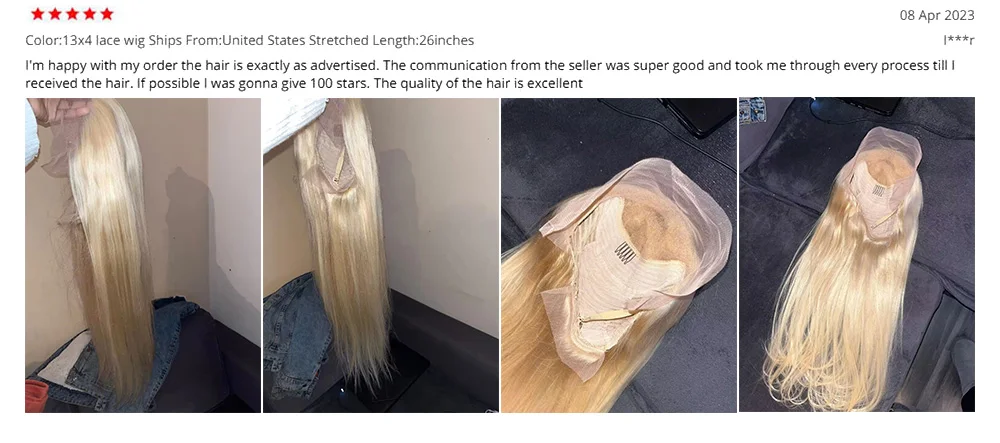 HD Transparent 613 Blonde Straight 200 Density 13x4 13x6 Lace Front