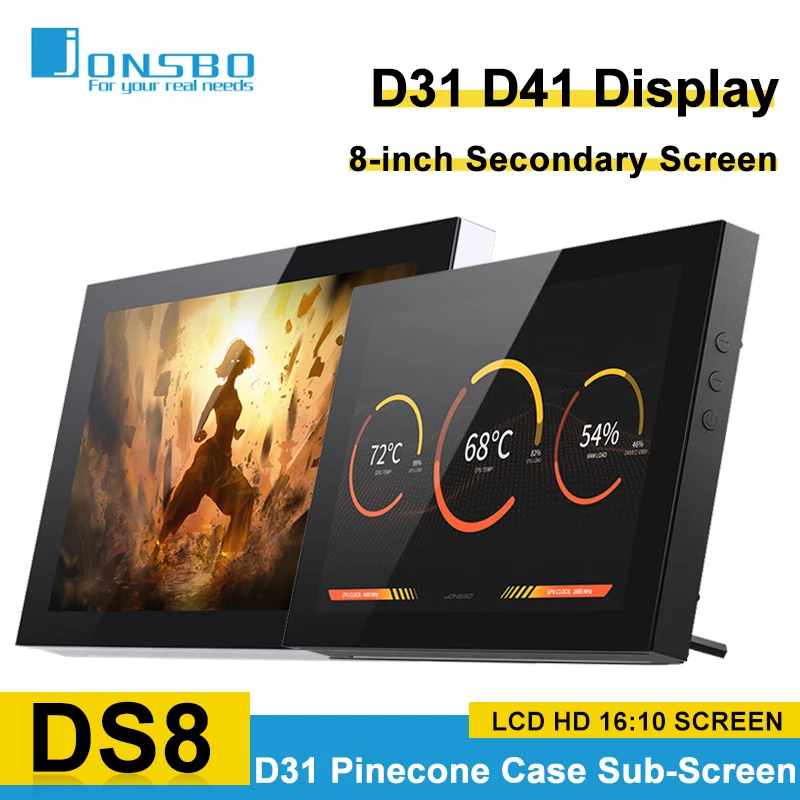 

Jonsbo DS8 Дисплей D31 D41 Корпус Pinecone Подэкран Черный/Белый 8-дюймовый ЖК-дисплей HD 16:10 Экран высокой четкости