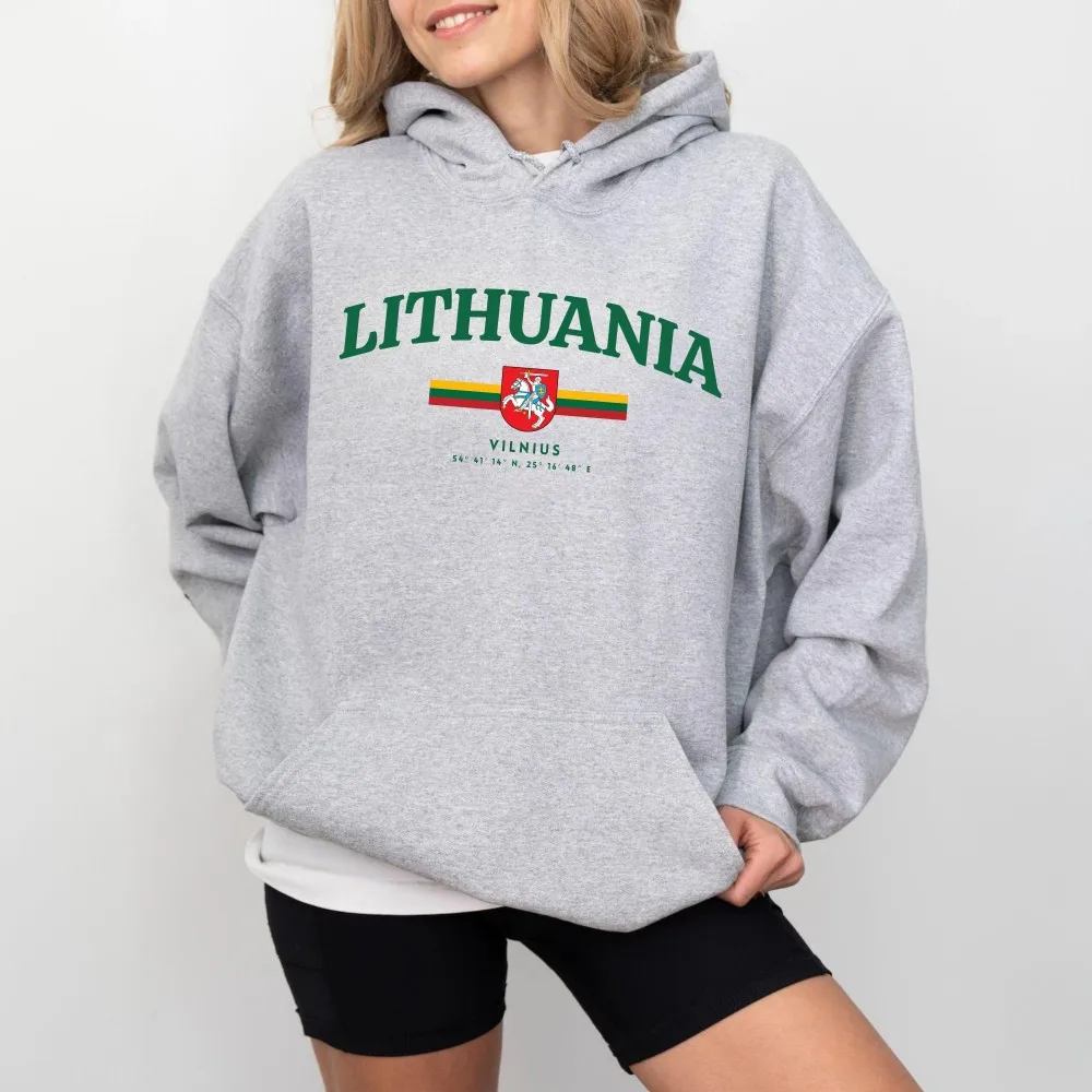Lithuania Hoodie- Lithuania Sweatshirt – Lietuva Flag Pullover- Baltic Country Pullover, Travel Gift for Lithuanians