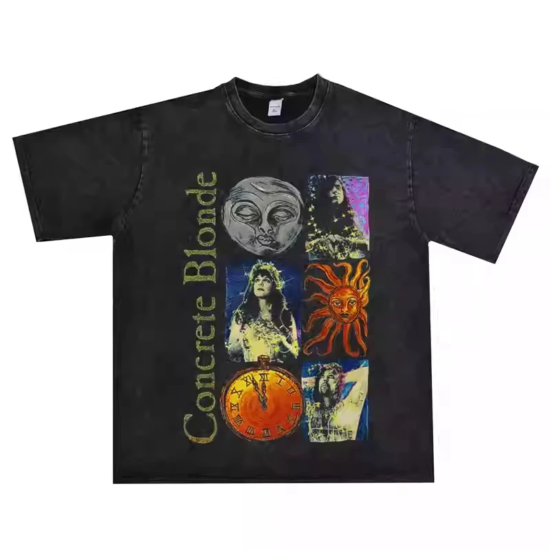 

2025 The Printed T-shirt of The European and American College Rock Band Concrete Blonde Blonde Heresy Was Washed and Aged