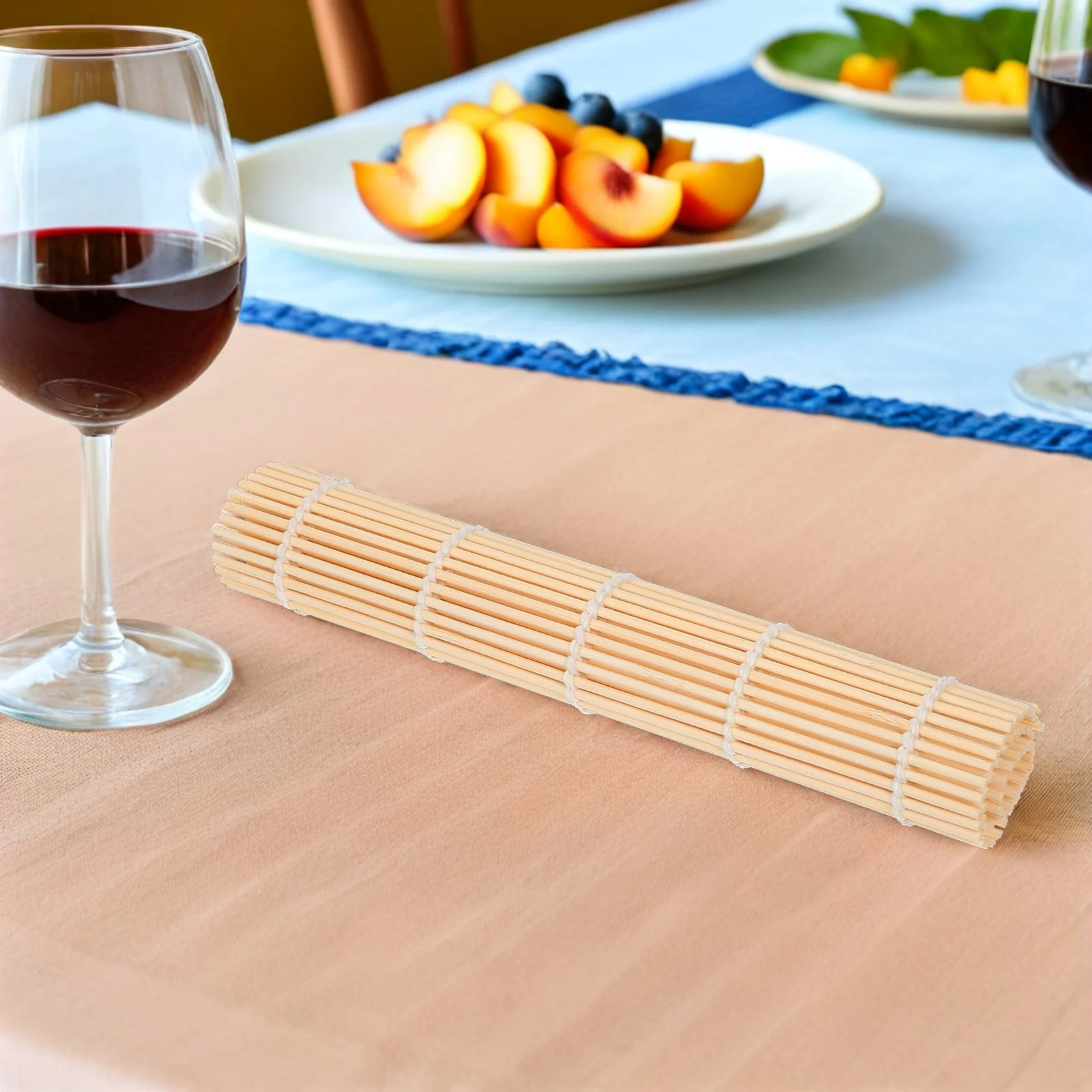 

12Pcs Bamboo Sushi Mat 24x24cm Stylish Placemat Nonstick Surface Easy to Use for Home Restaurant Bamboo Mats for Sushi