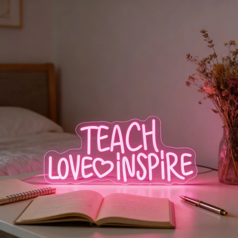 愛を伝える、感動を与える調光可能なアートライトアップデコレーションled-usbネオンサイン、教室、先生、オフィス、パーティー、子供部屋のネオンライトデコレーションに