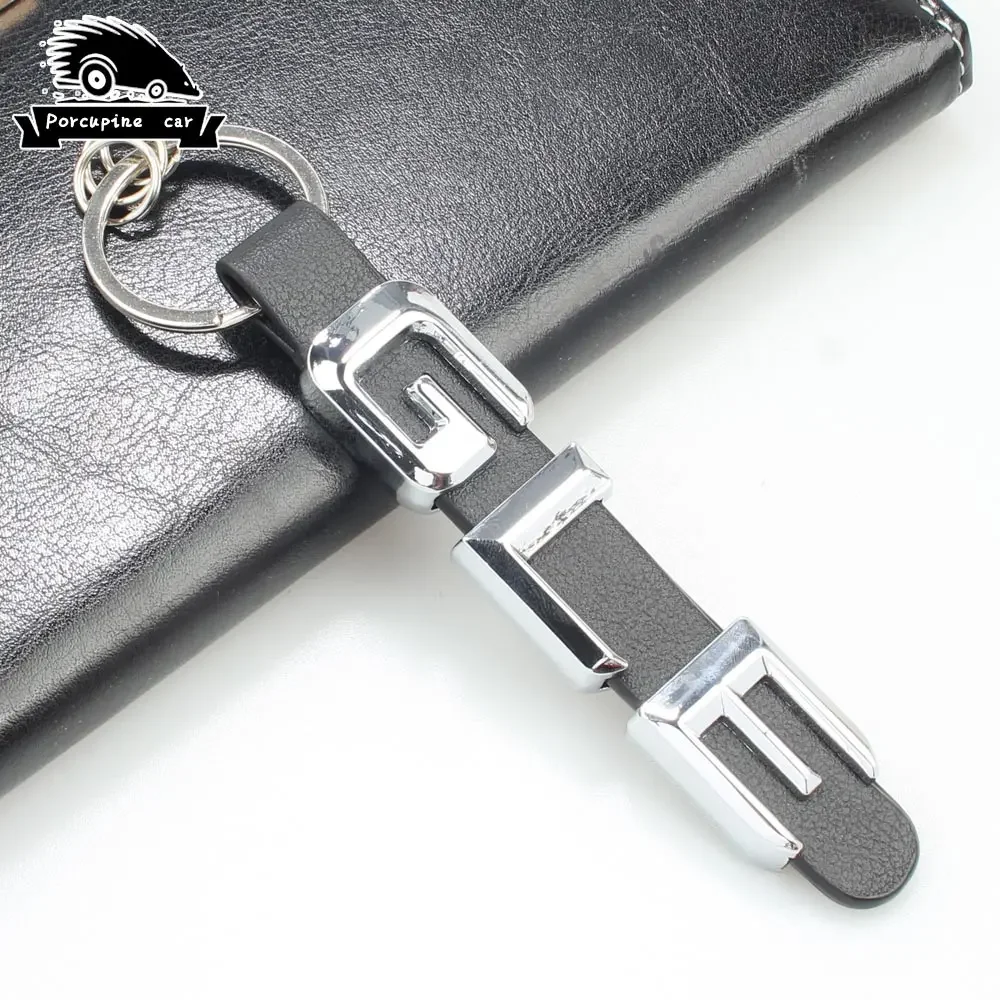 Zinc alloy leather Key Rings For Mercedes Benz GLA GLB GLC GLE GLK GLS 3D Car Keychain Metal Keyring Key Chain Rings Accessories