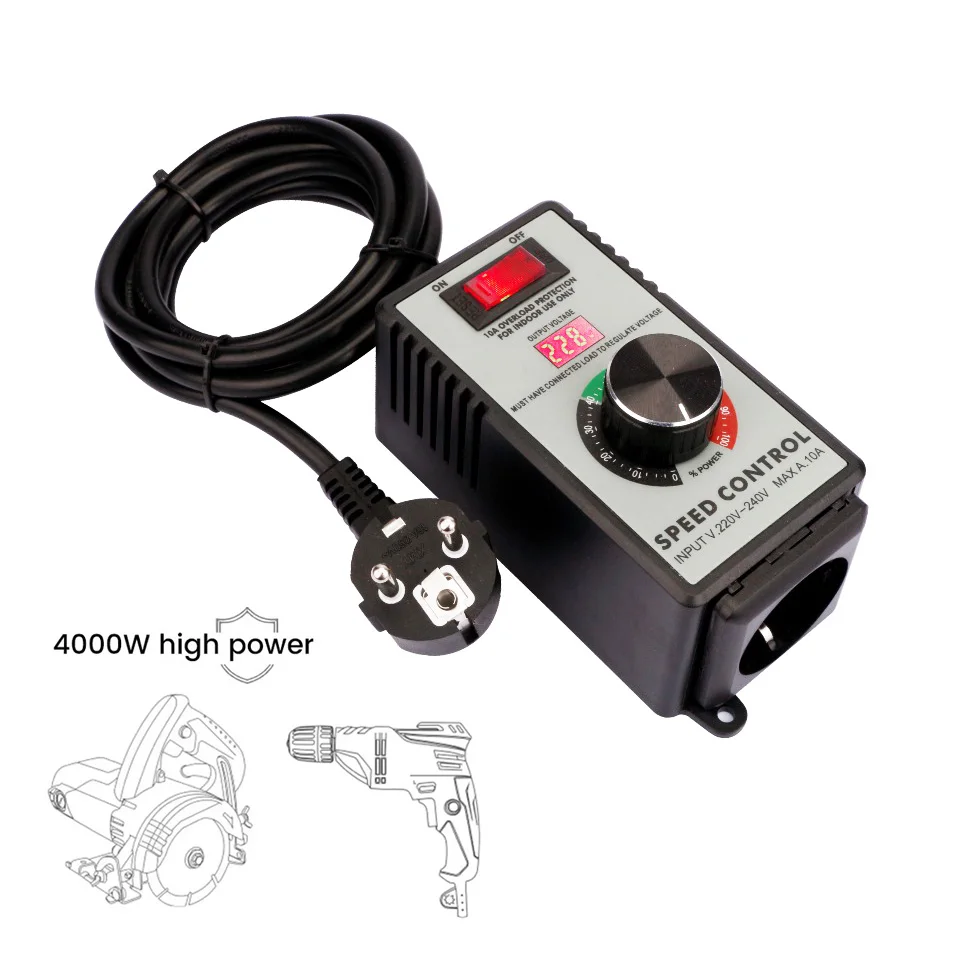 4000W 110/220V Angle Grinder Governor Speed Controller Switch Electric Router  Drill Polish Grinder Variable Voltage Regulator
