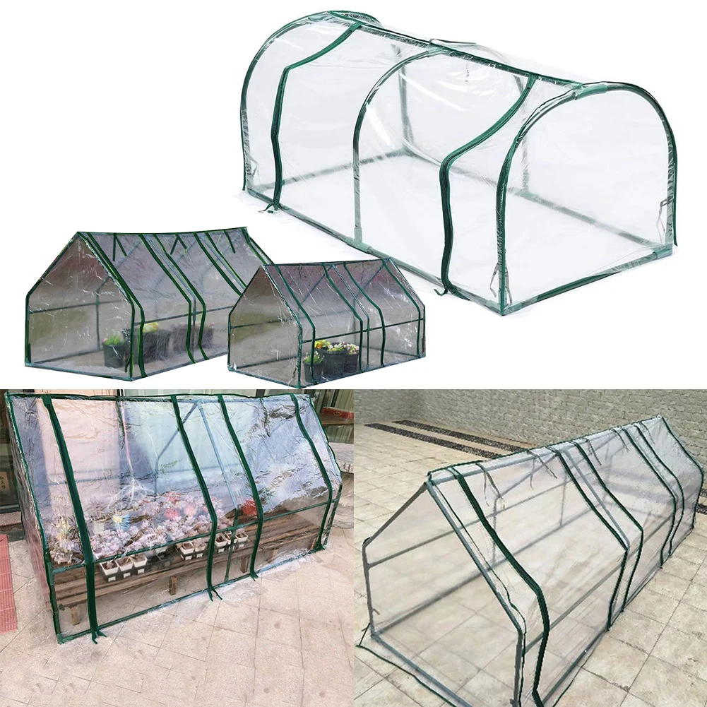 Mini garden greenhouse cover, replacement cover, with rolling shutter door, waterproof transparent plant greenhouse insulation