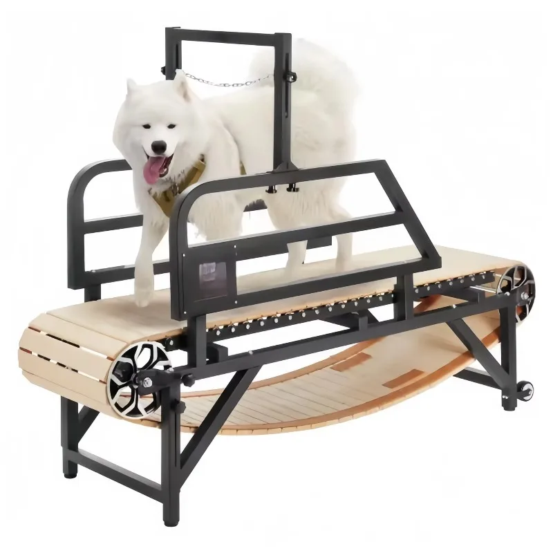 

Wood Carbon Steel Eco-friendly Waterproof SteelDog Treadmill for Large/Medium Dogs Adjustable Speed Enlarged Training