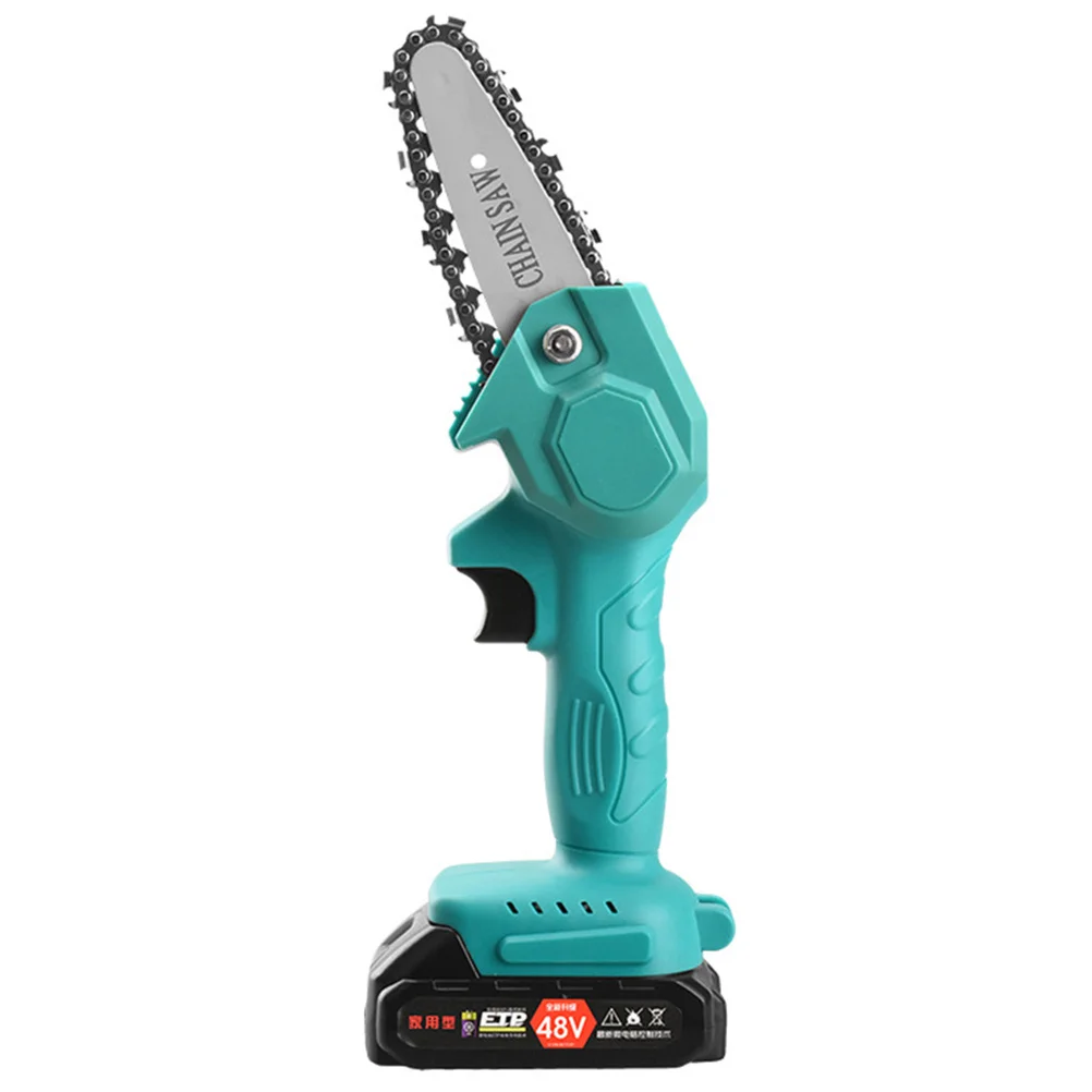 Mini Elektryczna Piła Łańcuchowa 48V Wtyczka EU Bezprzewodowa Jednoręczna Piła Ogrodowa Do Obróbki Drewna I Robót Leśnych Narzędzie Elektryczne Bezprzewodowa Piła Łańcuchowa